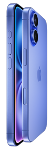 Apple iPhone 16 in Ultramarine.  Graphic says Hello, Apple Intelligence.